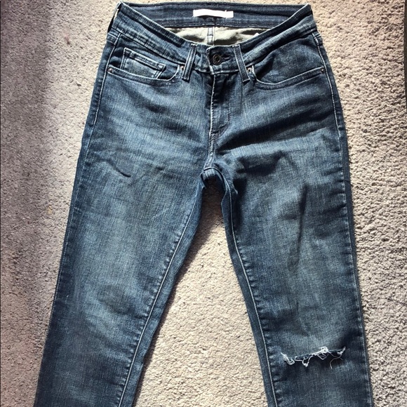 Levi’s 711 Skinny Distressed Raw Hem Jeans size 27 - Picture 2 of 7